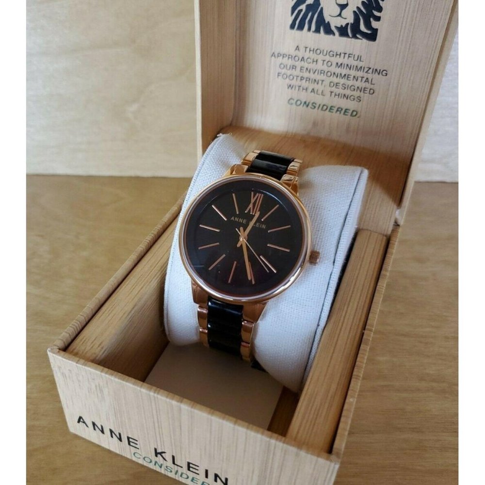 Anne Klein Women's AK/1412BKGB Gold-Tone Burgundy